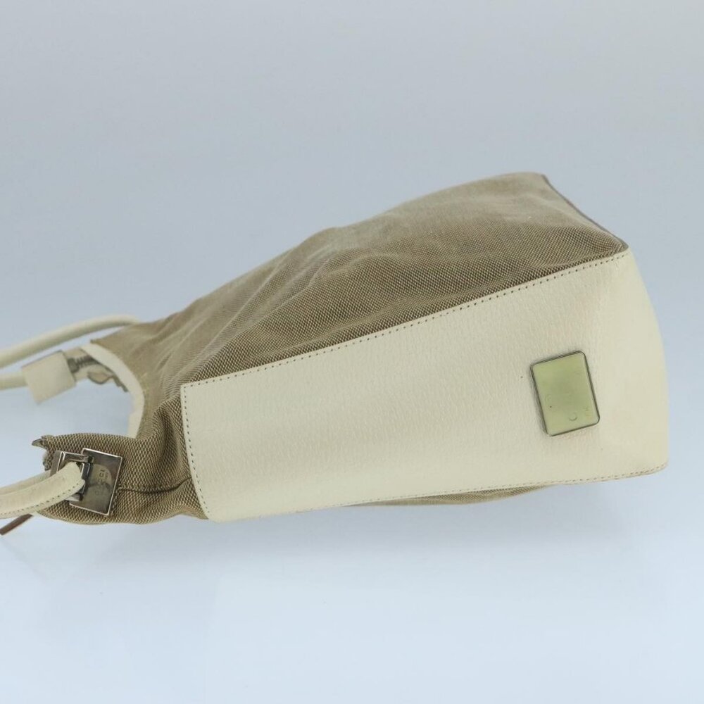 GUCCI Shoulder Bag Canvas Leather Beige White Silver - Picture 5 of 16